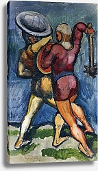 Постер Макке Огюст (Auguste Maquet) Two Warriors; Zwei Kampfende, 1910