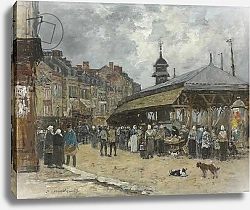 Постер Буден Эжен (Eugene Boudin) Market at Trouville; Marche a Trouville, 1878