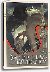 Постер Хохенштейн Адольфо Advertising poster produced for the Italian lighting supply firm Cesare Urtis & Co. of Turin, 1889
