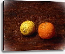 Постер Фантен-Латур Анри Still-life, Lemon and Orange; Nature Morte, Citron et Orange, 1868