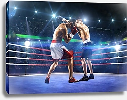 Постер Два профессиональных боксера борются на арене