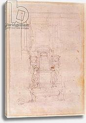 Постер Микеланджело (Michelangelo Buonarroti) Preparatory drawing for the tomb of Pope Julius II