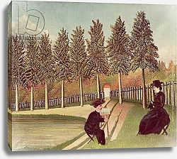 Постер Руссо Анри (Henri Rousseau) The Artist Painting his Wife, 1900-05