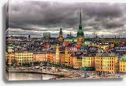 Постер Швеция, Стокгольм. Вид на город