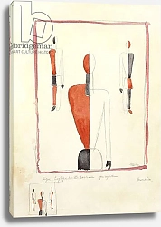 Постер Малевич Казимир Three Suprematist Figures, c. 1921-2