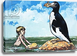 Постер Бласко Джизус (дет) Boy and A Garefowl, illustration from 'The Water Babies' by Charles Kingsley