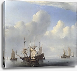 Постер Вельде Вильям Голландский корабль, вставший на якорь