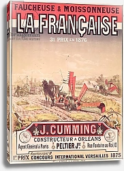 Постер Шере Жюль Poster advertising 'La Francaise, Reaper and Mower', made by J. Cumming of Orleans, 1876