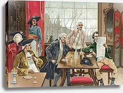 Постер Школа: Испанская 19в. Cafe in Paris during the time of the French Revolution
