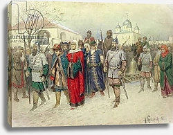 Постер Кившенко Алексей Joining of Great Novgorod, Novgorodians Departing to Moscow, 1880
