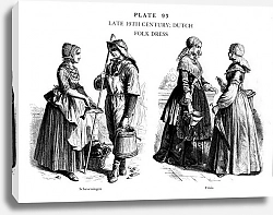Постер Fin du XIXè Siècle, Habits traditionnels Allemands, Late 19Th Century, Dutch Folk dress