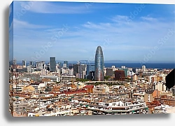 Постер Испания. Барселона. Панорамный вид