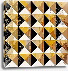 Постер Абстрактный узор с квадратами и треугольники