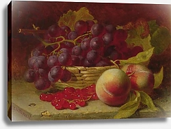 Постер Стэннард Элоиза A still life of red currants, peaches and grapes in a basket