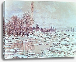 Постер Моне Клод (Claude Monet) Таяние льда, облачная погода