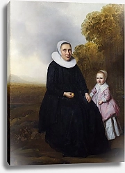 Постер Неизвестен Портрет сидящей женщины и девочки