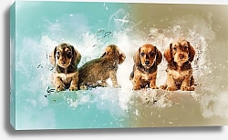 Постер Щенки собак