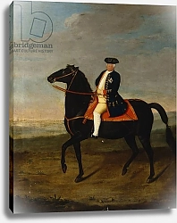 Постер Школа: Немецкая King Frederick William I on Horseback with Potsdam in the background, c.1735