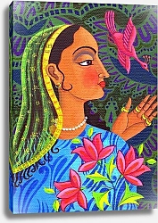 Постер Таттерсфильд Джейн (совр) Maharani with magenta bird, 2011,