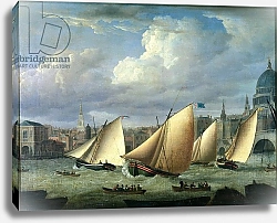 Постер Школа: Английская 18в. Yachts of the Cumberland Fleet starting at Blackfriars, London