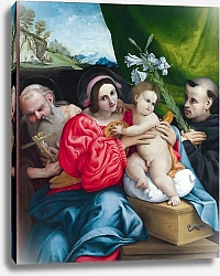Постер Лотто Лоренцо Дева Мария с младенцем и Святыми 2