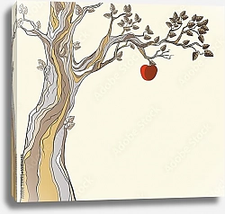 Постер Яблоня и яблоко