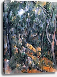 Постер Сезанн Поль (Paul Cezanne) Лес у скальных пещер над Чёрным замком