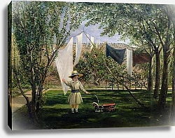 Постер Лесли Чарльз A Garden Scene, with a boy, the artist's son George Dunlop Leslie, 1840