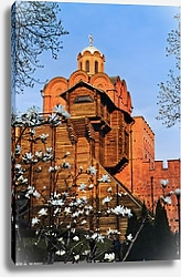 Постер Украина, Киев. Историческая достопримечательность Золотые ворота