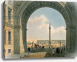 Постер Арнаут Луи (акв) Palace Square, View from the Arch of the Army Headquarters, St. Petersburg, Paris, 1840s