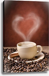 Постер Чашка дымящегося кофе