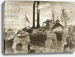 Постер Мэннинг Самуэль (грав) A grain fleet in New York harbour in the 1870s, c.1880