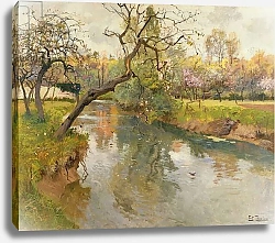 Постер Фалоу Фритц French River Landscape with a Flowering Tree