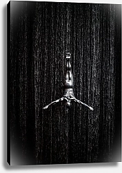 Постер Статуя ныряющего человека в водопаде