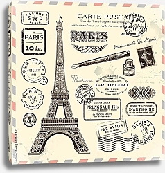 Постер Почтовая марка из Парижа