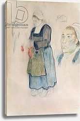 Постер Гоген Поль (Paul Gauguin) Studies of Breton peasants, 1888
