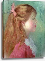Постер Ренуар Пьер (Pierre-Auguste Renoir) Young girl with Long hair in profile, 1890