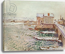 Постер Сислей Альфред (Alfred Sisley) The Moret Bridge during the winter of 1889, after 1889