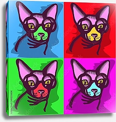 Постер Кошка-сфинкс в стиле поп-арт