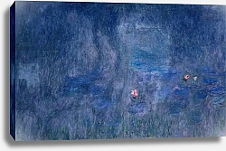 Постер Моне Клод (Claude Monet) Waterlilies: Reflections of Trees, detail from the central section, 1915-26