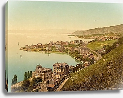 Постер Швейцария. Город Монтрё и Кларанс
