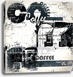 Постер Кофе, надпись в стиле гранж