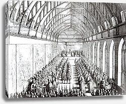 Постер Холлар Вецеслаус (грав) Garter Feast in St. George's Hall, Windsor, in the time of Charles II, 1672