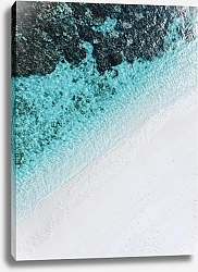 Постер Белый песок, голубая вода и кораллы