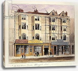 Постер Шепард Томас (акв) An old House called the Half Moon Tavern, on the West side of Aldersgate Street, 1852