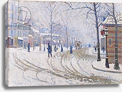 Постер Синьяк Поль (Paul Signac) Snow, Boulevard de Clichy, Paris, 1886