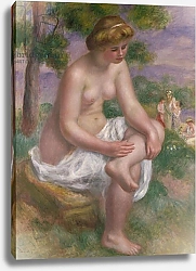 Постер Ренуар Пьер (Pierre-Auguste Renoir) Seated Bather in a Landscape or, Eurydice, 1895-1900