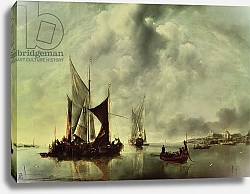 Постер Капель Ян Calm or, Boats near the Coast, after 1651