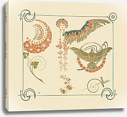 Постер Муха Альфонс Abstract design based on flowers, angels, birds, beetles.