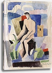 Постер Френе Роже де ла Man in the Country, study for Paludes; Homme dans un Paysage, Etude pour Paludes, c.1920